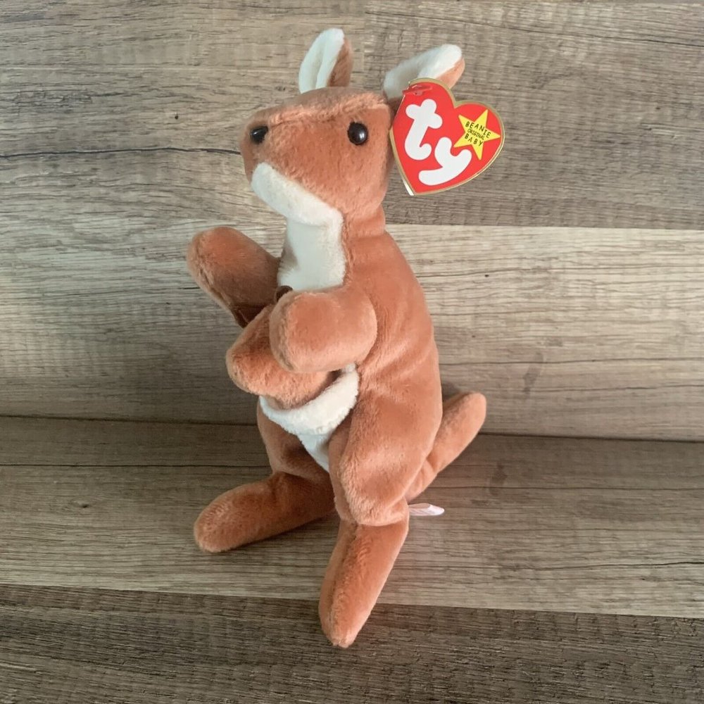 TY Beanie Baby Rare Retired 1st Original New Condition 1996 "Pouch" Kangaroo